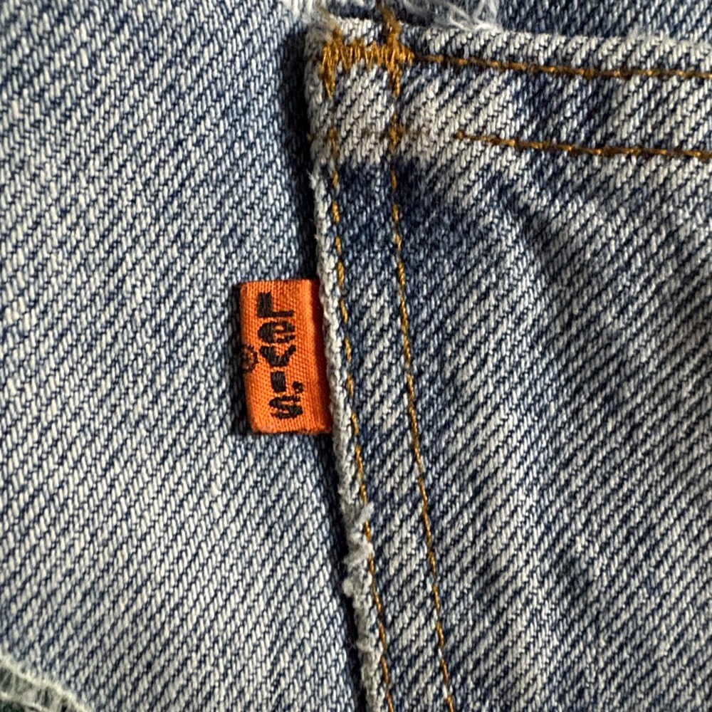 Levi's Vintage Orange Tab Blue Jeans with Floral Heart Patches - Picture 9 of 10